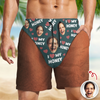 Custom Funny Face I Love My Wife, Girlfriend Beach Short Anniversary Gift LM32 669459