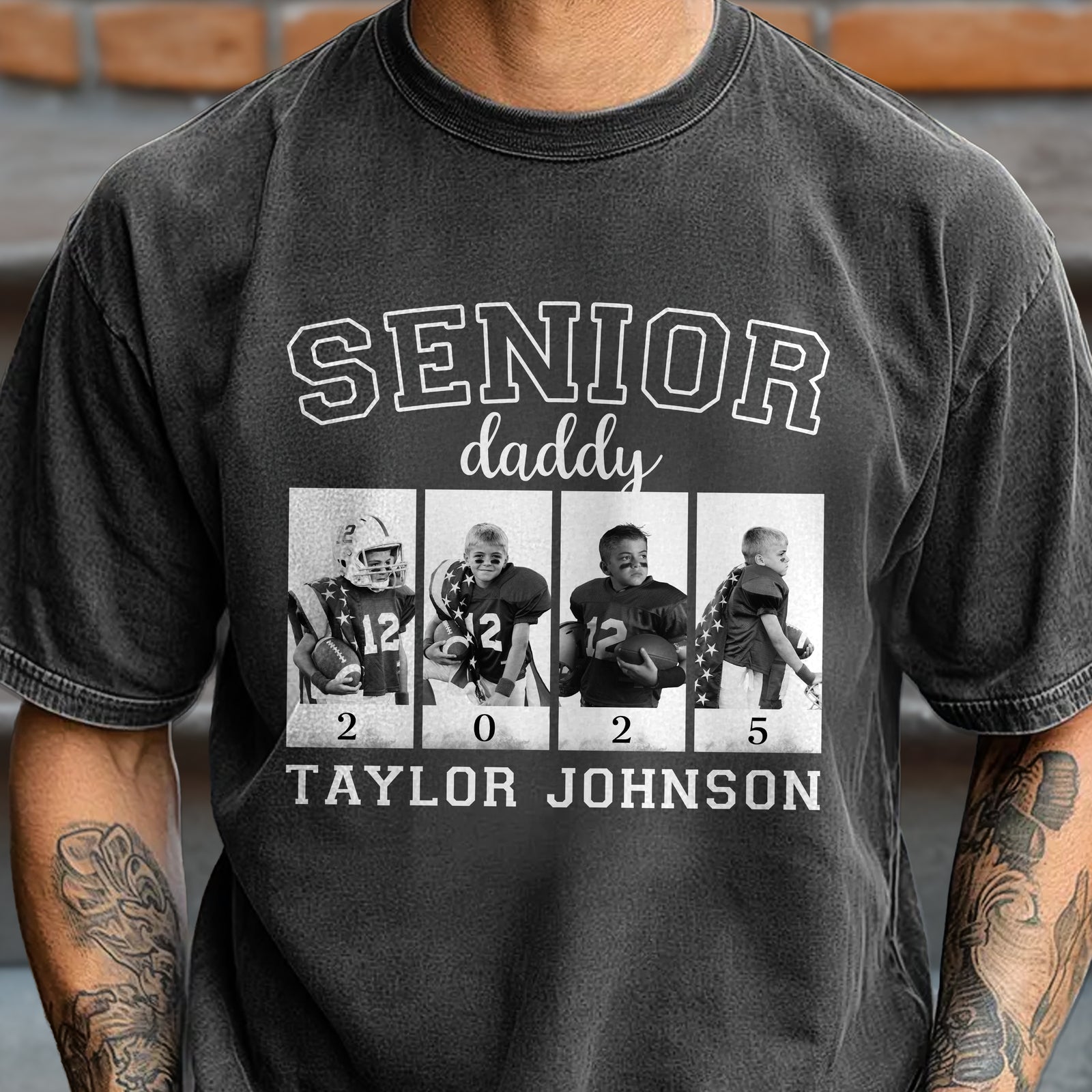 Custom Photo Senior Football Mama Comfort Color Shirt Gifts For Football Mom, Football Lover CH07 899444