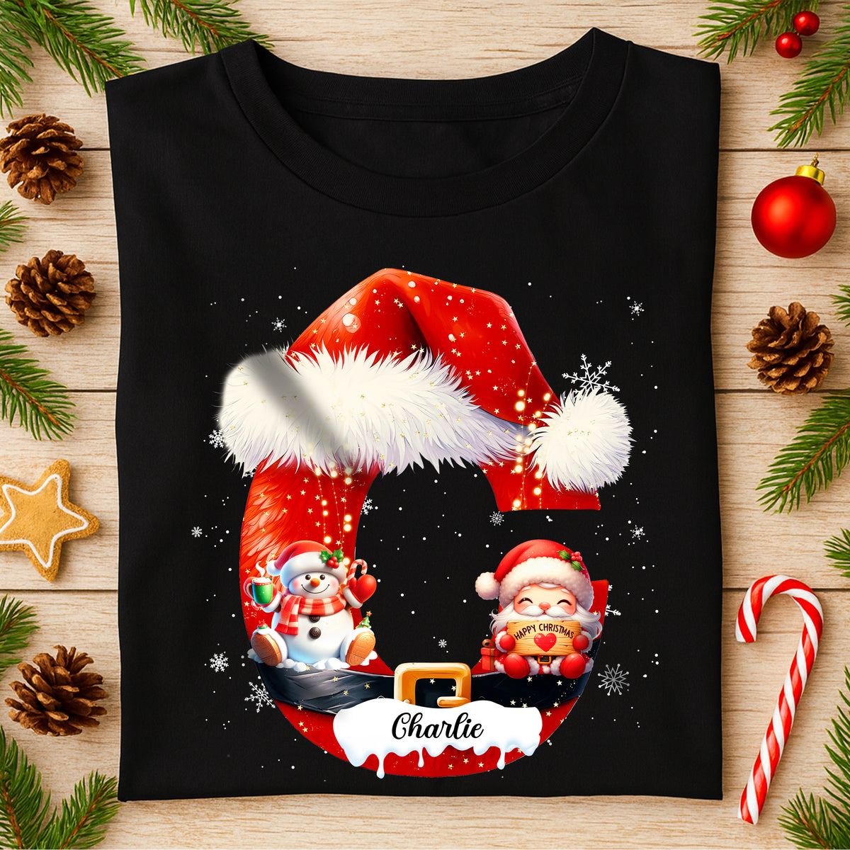 Custom Name With Santa Icon Christmas Family Matching Shirt CH07 896732
