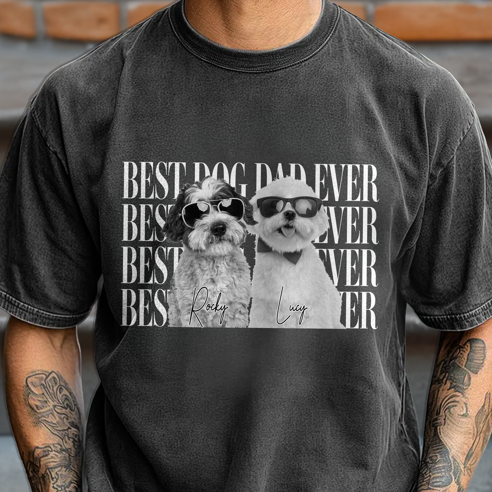 Personalized Vintage Photo Best Dog Dad Ever, Best Cat Dad Ever Comfort Shirt HA75 921278