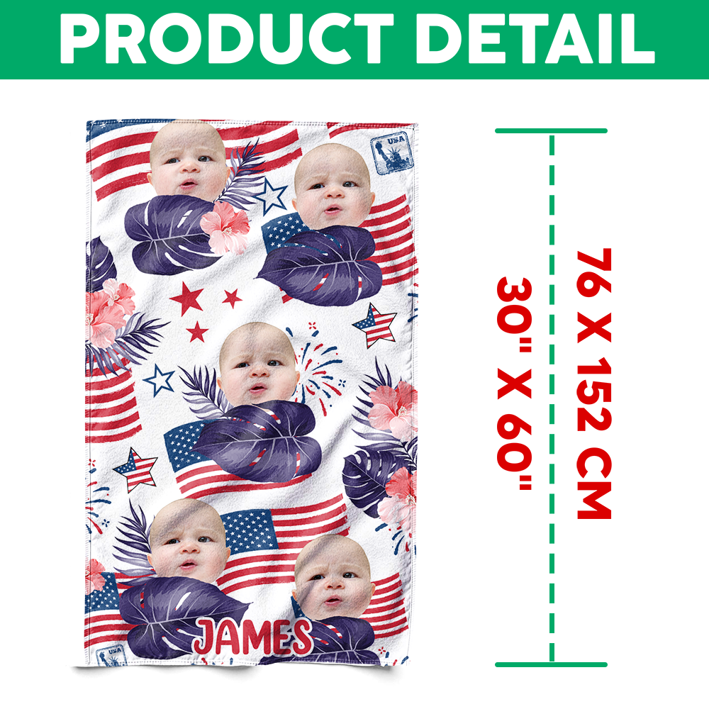 Custom Independence Day Photo Beach Towel CH07 895800