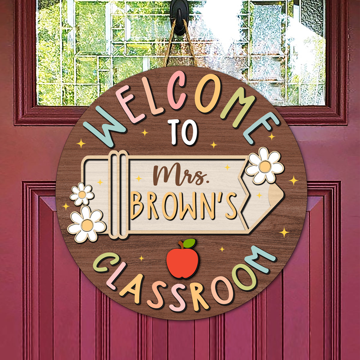 Personalized Teacher's Name Door Hanger Classroom Decor And Gift For Teacher HO82 894418