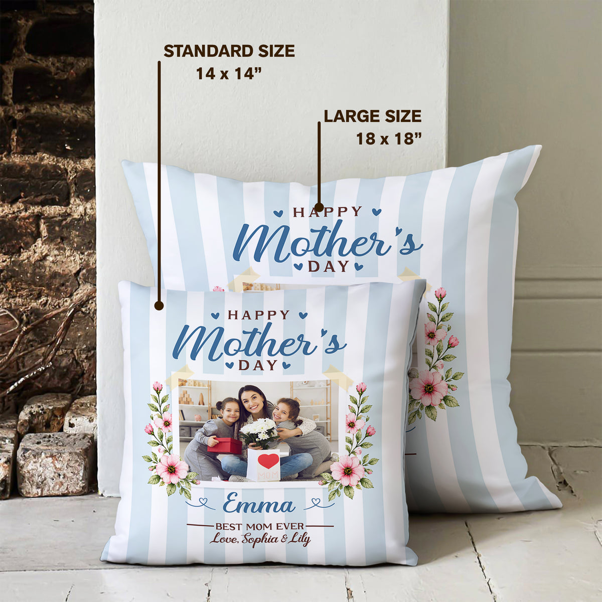Custom Name Happy Mother's Day Best Mom Ever Pillow HO82 902242