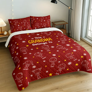 This Grandpa Grandma Belongs To Kids - Personalized Quilt Bedding Set HO82 900420