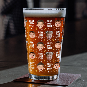 Custom Face Kids Photo, Best Dad Ever Beer Glass TH10 892715