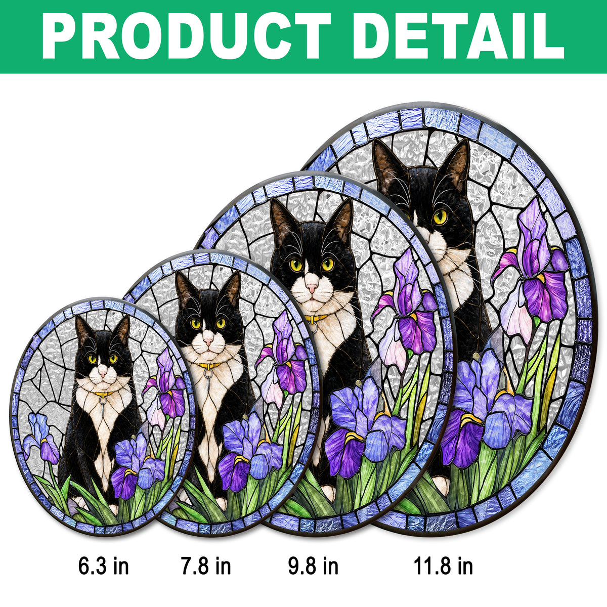 Custom Dog Cat Portrait Photo Stained Glass Suncatcher, Pet Memorial Gift LM32 669525