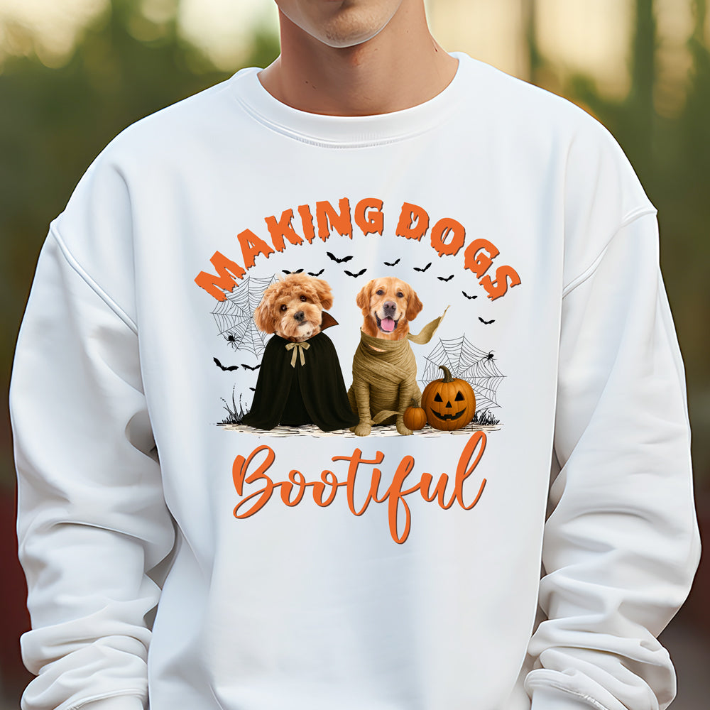 Custom Photo Making Dogs Bootiful Halloween Ghost Dog Shirt HA75 897632