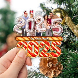 Custom Photo Candy Family Together Christmas Acrylic Ornament HA75 897962