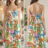 Custom Dog Photo Tropical Women's V-Neck Cami Maxi Dress HO82 893604