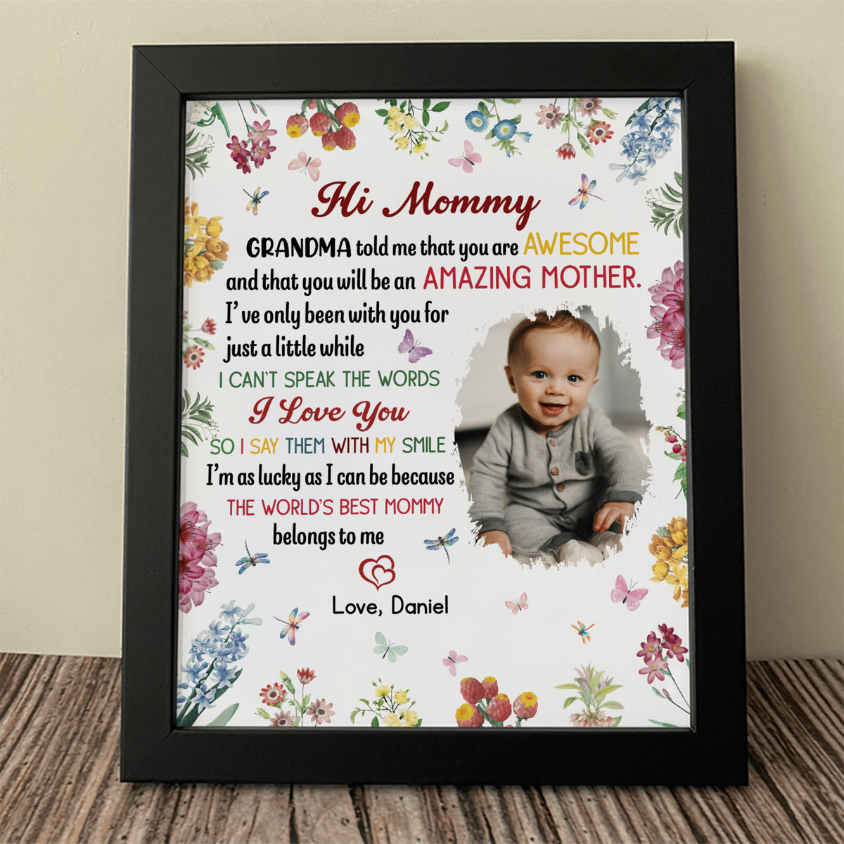Custom Kid Photo Grandma Told Me That You Are Awesome Picture Frame HA75 891990