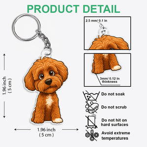 Custom Dog Cat Cartoon Photo Acrylic Keychain For Dog Lovers Cat Lovers CH07 896446