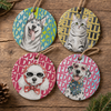 Custom Pet Watercolor Portrait Ceramic Ornament Gift For Pet Lovers CH07 180162