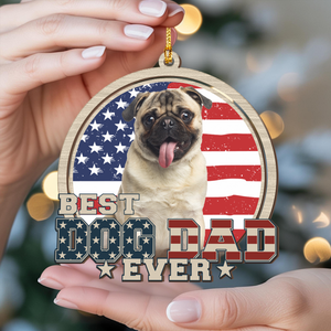 Custom Photo Best Dog Mom Dog Dad Wood Ornament LM32 895923
