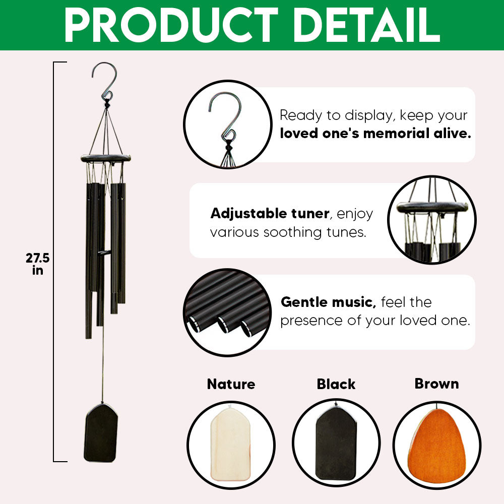 Custom Photo Dad Mom Left Me Beautiful Memories Personalized Wind Chimes Memorial Gift CH07 895278