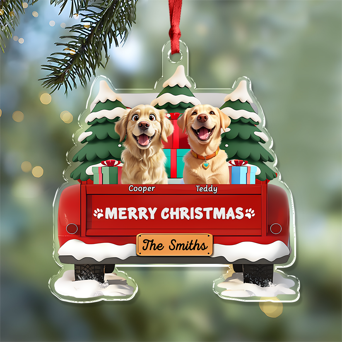 Personalized Merry Woofmas Acrylic Ornament Gifts For Dog Lovers LM32 897251