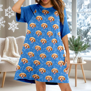 Custom Photo Dog Cat Raglan Nightgown TH10 898039