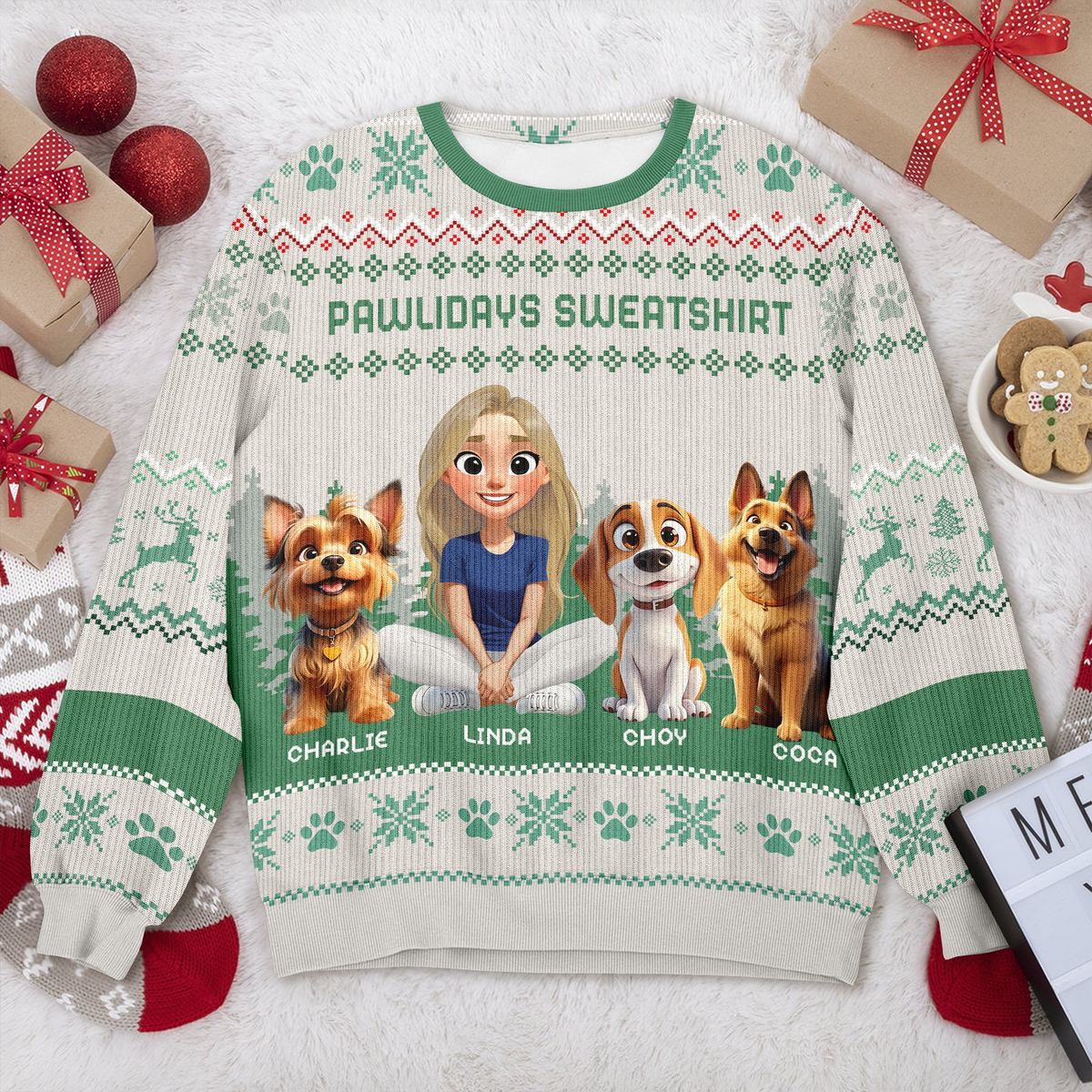 Personalized Pawlidays Sweatshirt Christmas Ugly Sweater TH10 896267