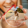 Custom Photo Engaged Glass Ornament – Personalized Engagement Christmas Gift For Couples TH10 170691