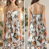 Custom Cat Photo Floral Style Women's V-Neck Cami Maxi Dress HO82 893600