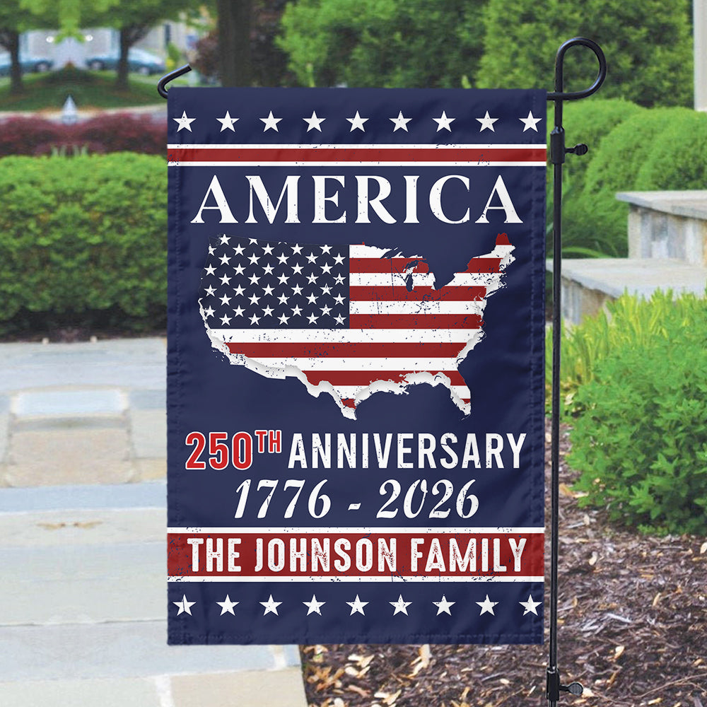 Personalized Family Name America 250th Anniversary Garden Flag LM32 895207