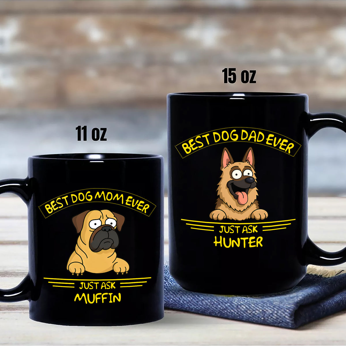 Best Dog Dad/Mom Ever Black Mug Gift For Dog Lovers HO82 893724