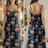 Custom Photo and Name I Love My Dog V-Neck Cami Maxi Dress HA75 892146