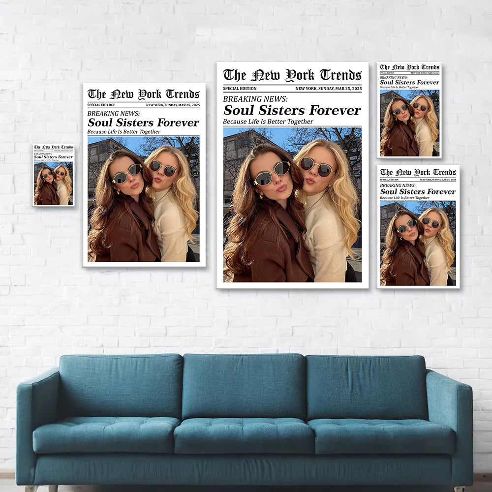 Custom Best Friends Photo Gift - Personalized Newspaper Photo Poster CH07 896478