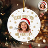 Custom Photo Merry Christmas Making Memories Ceramic Ornament - Gift For Christmas, Family Gift HO82 903310