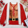 Personalized Funny Santa Body Illusion Christmas 3D Sweatshirt Novelty Christmas Party Sweater, Holiday Gift CH07 180390