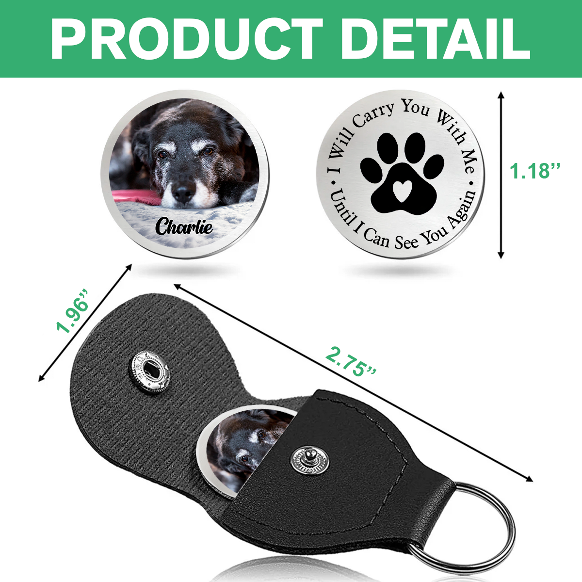 Custom Photo Pet You Left Paw Prints On My Heart Memorial Pocket Hug HA75 897984