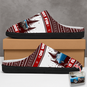 Custom Car Photo Oh What Fun It Is To Ride For Men Slippers Gift For Car Lovers HA75 898142