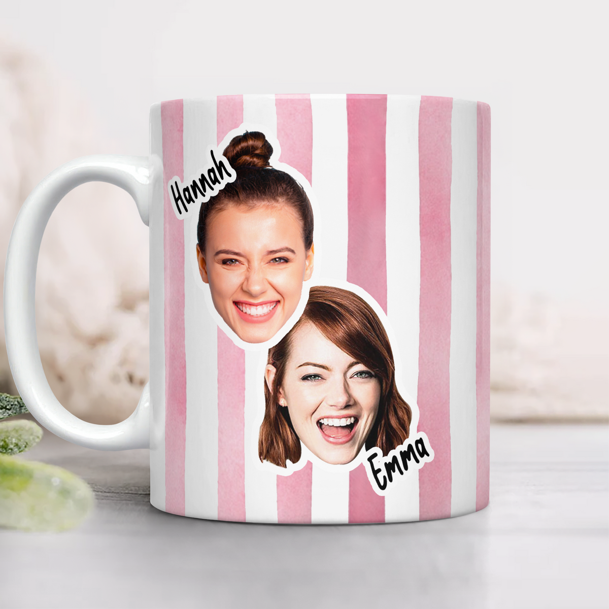 Custom Photo With Colorful Stripes - Personalized Mug Gift For Family HO82 901022