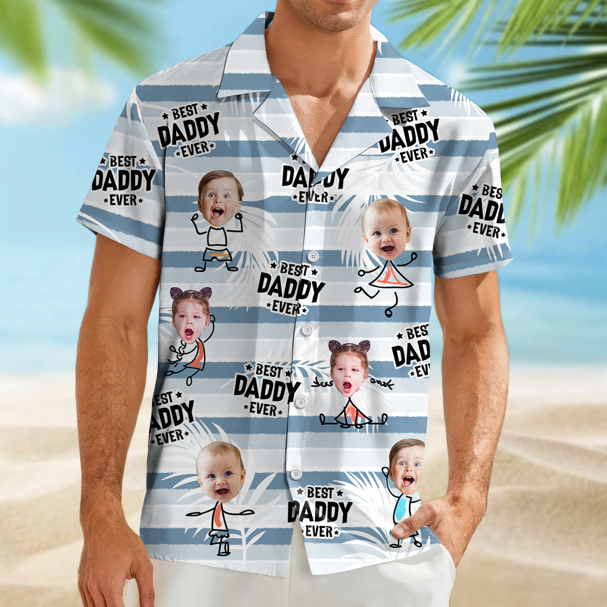 Custom Photo Best Dad Grandpa Ever - Personalized  Hawaiian Shirt LM32 893623