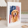 Custom Dog Photo America Flag Building Brick Block TH10 170007