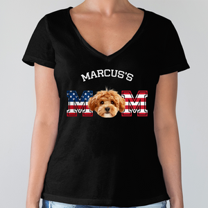 Custom Photo Dog - Dog's Dad US Flag Dark Shirt HA75 892422