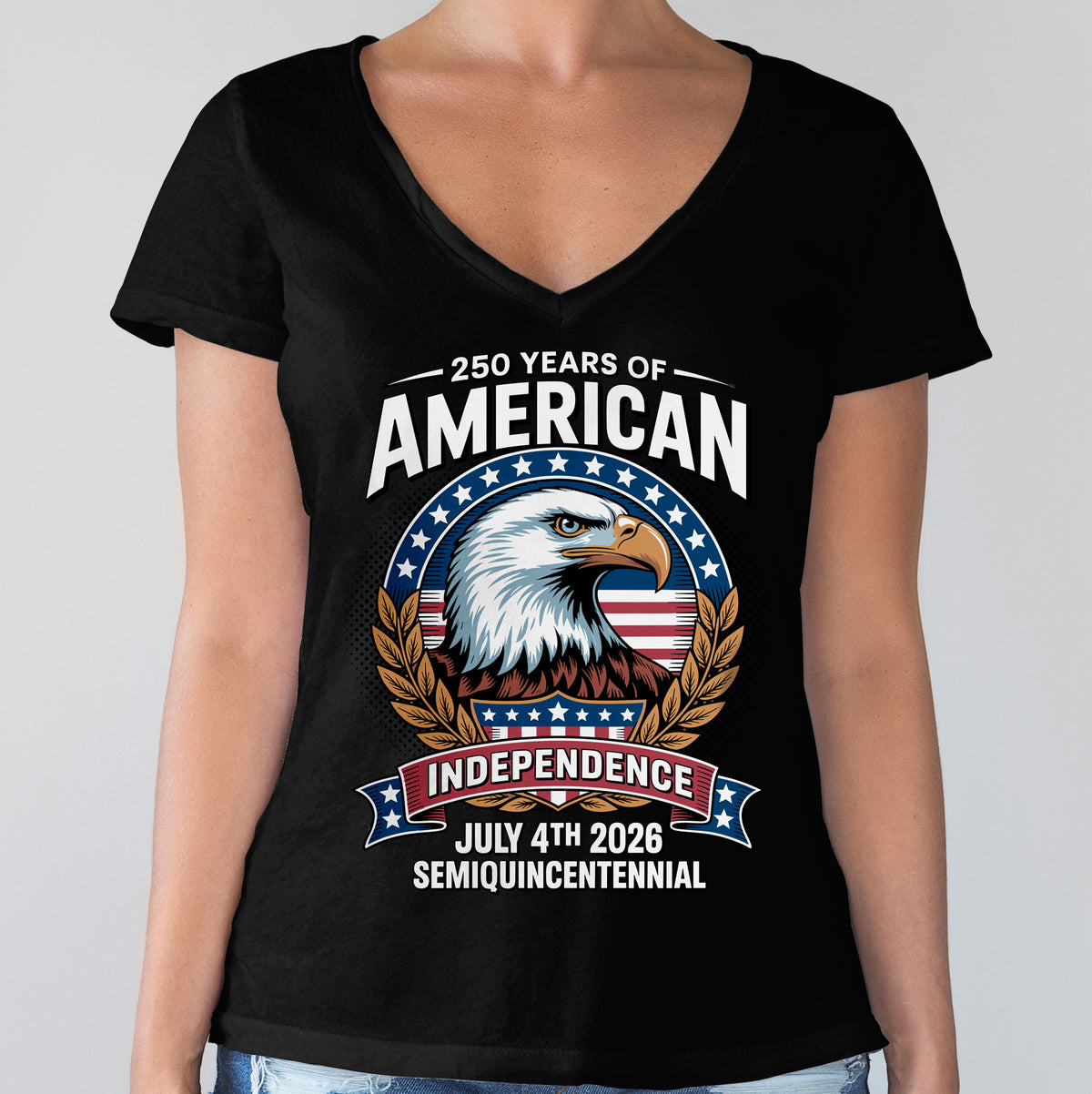 American 250 Years Independence Eagle - July 4th 2026 Dark Shirt LM32 895247