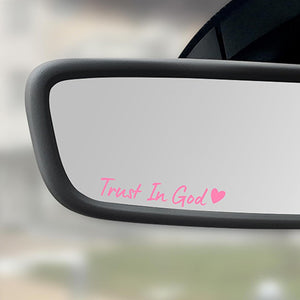Trust In God Rearview Mirror Car Sticker, Inspirational Sticker, Religious, Christian Car Decal LM32 897455