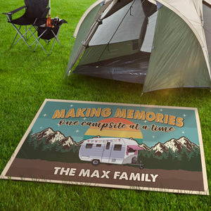 Custom Camping Patio Rug Welcome to Our Campsite Retro Mat For Camping Lovers CH07 896200