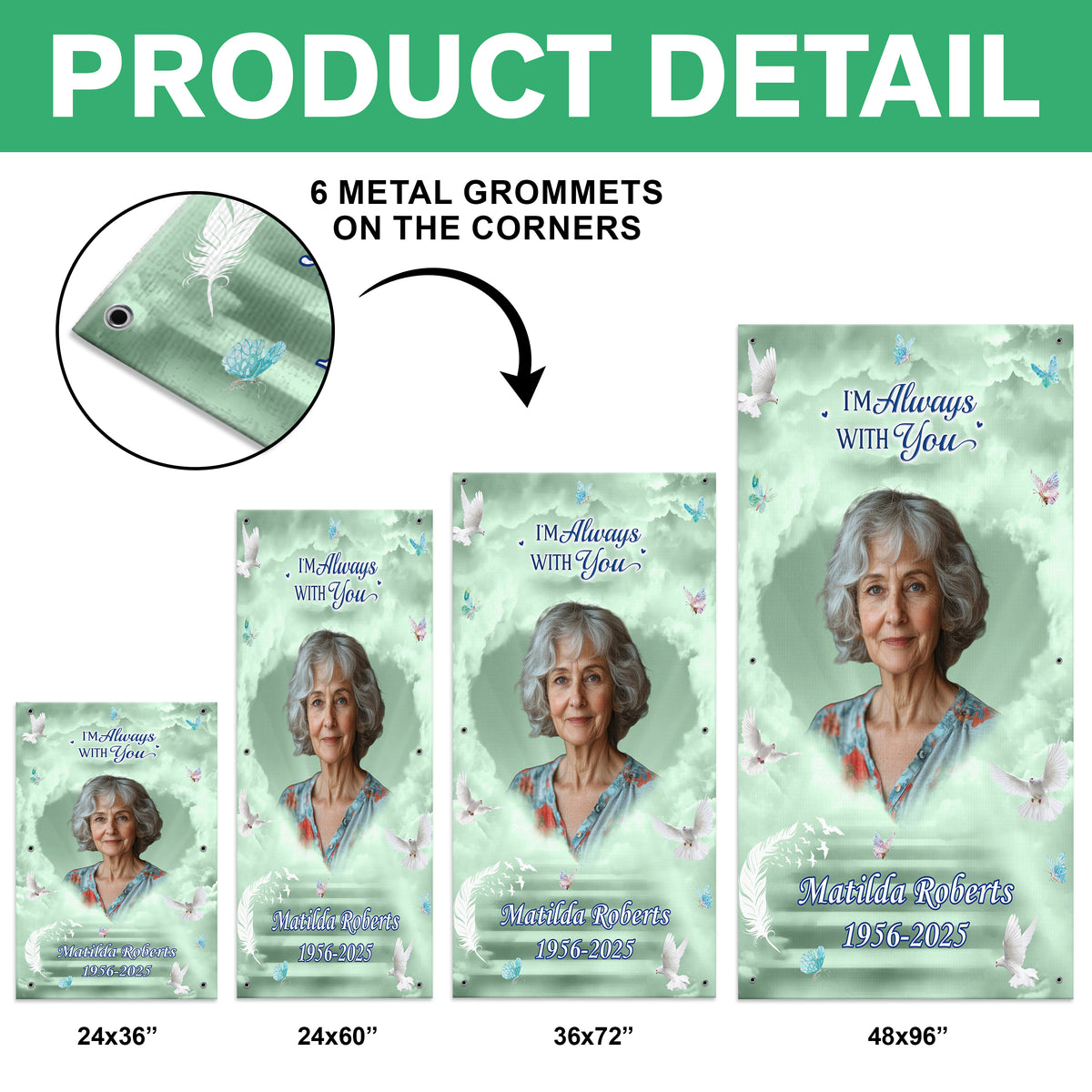 Custom Photo Always In Our Hearts, Never Forgotten Grave Blanket LM32 893235