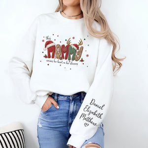 This Mommy Wears Her Heart on Her Sleeves Personalized Printed Sweatshirt HA75 898318