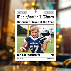 Custom Photo The American Football Times Newspaper Acrylic Ornament CH07 899470