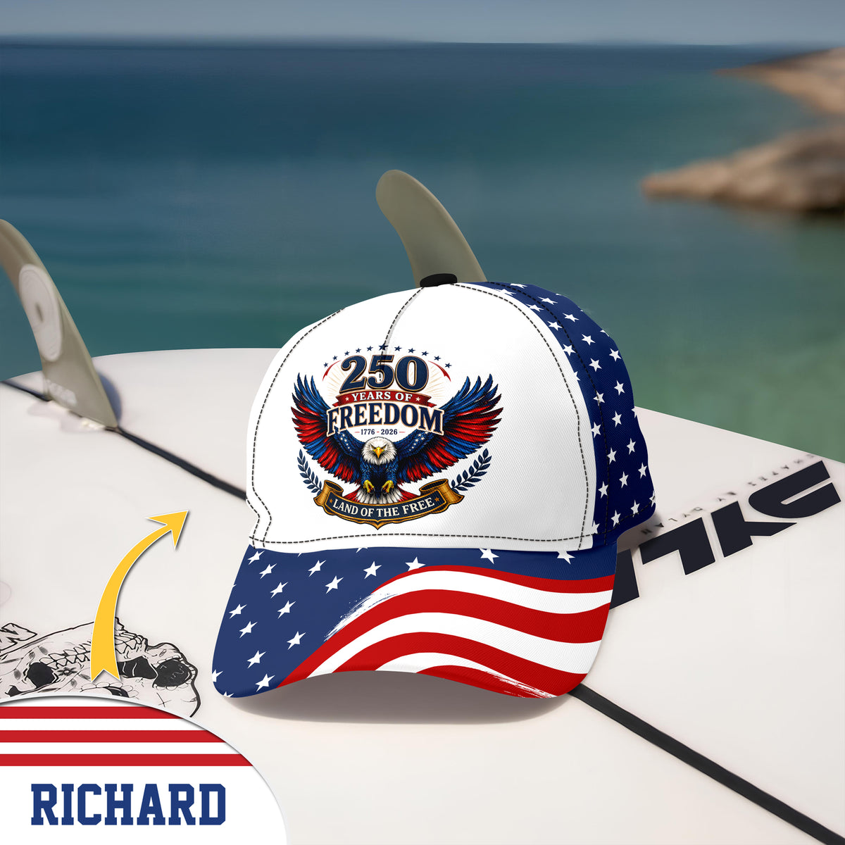 Custom Name US Eagle 1776 - 2026 America Land Of Free Classic Cap HO82 902048