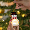 Personalized Name Funny Face Christmas Snowman LED Wooden Ornament LM32 669753