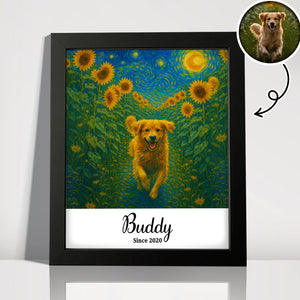 Custom Dog Cat Photo Van Gogh Art Unique Picture Frame LM32 893929