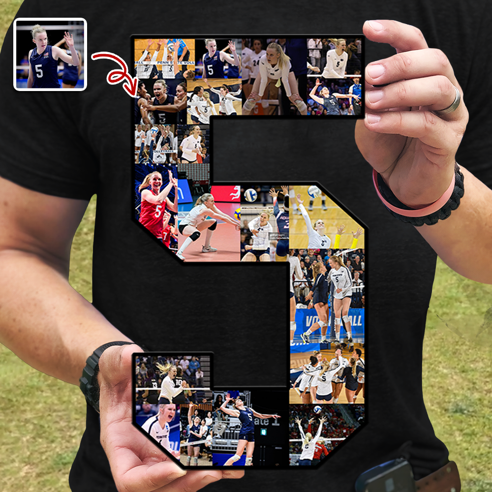 The Photo Collage And Wood Frame For Seniors And Birthdays For Volleyball Lover TH10 896519