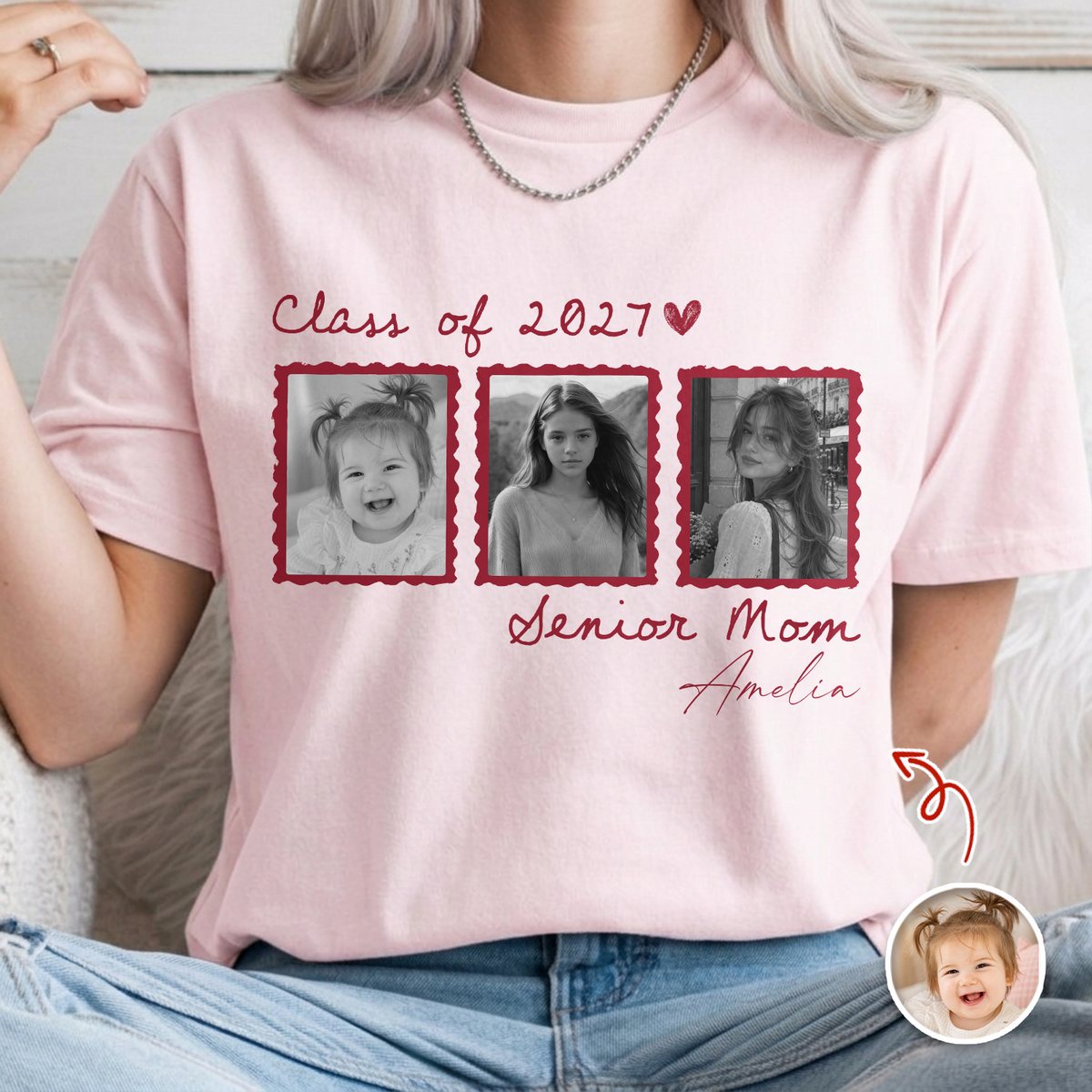 Custom Photo Senior Dad Mom Class Of 2027 Comfort Shirt Back To School Gift HA75 922102