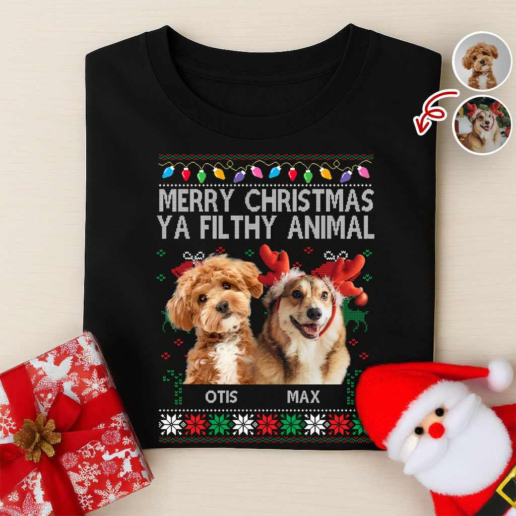 Merry Christmas Ya Filthy Animal Personalized Shirt, Christmas Gift For Dog Lover, Cat Lover HO82 894620
