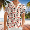 Custom Couple Photo With Heart Pattern Hawaii Shirt HA75 892608
