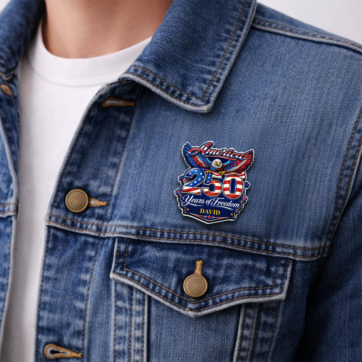 Custom Name America 250 Years Of Freedom 1776–2026 Eagle Acrylic Pin CH07 911096