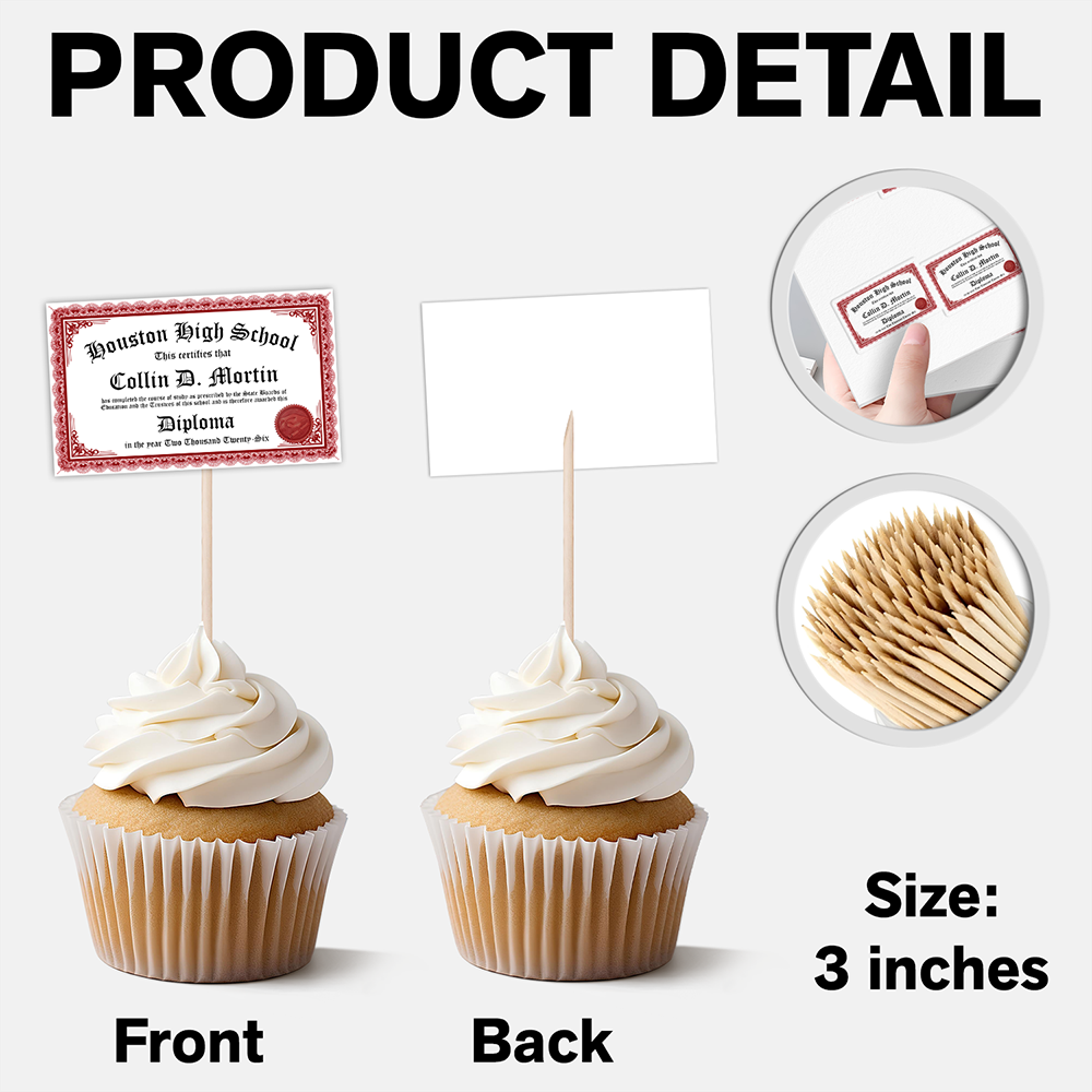 Personalized 2026 Graduation Diplomas Cupcake Topper Decoration Party LM32 899943